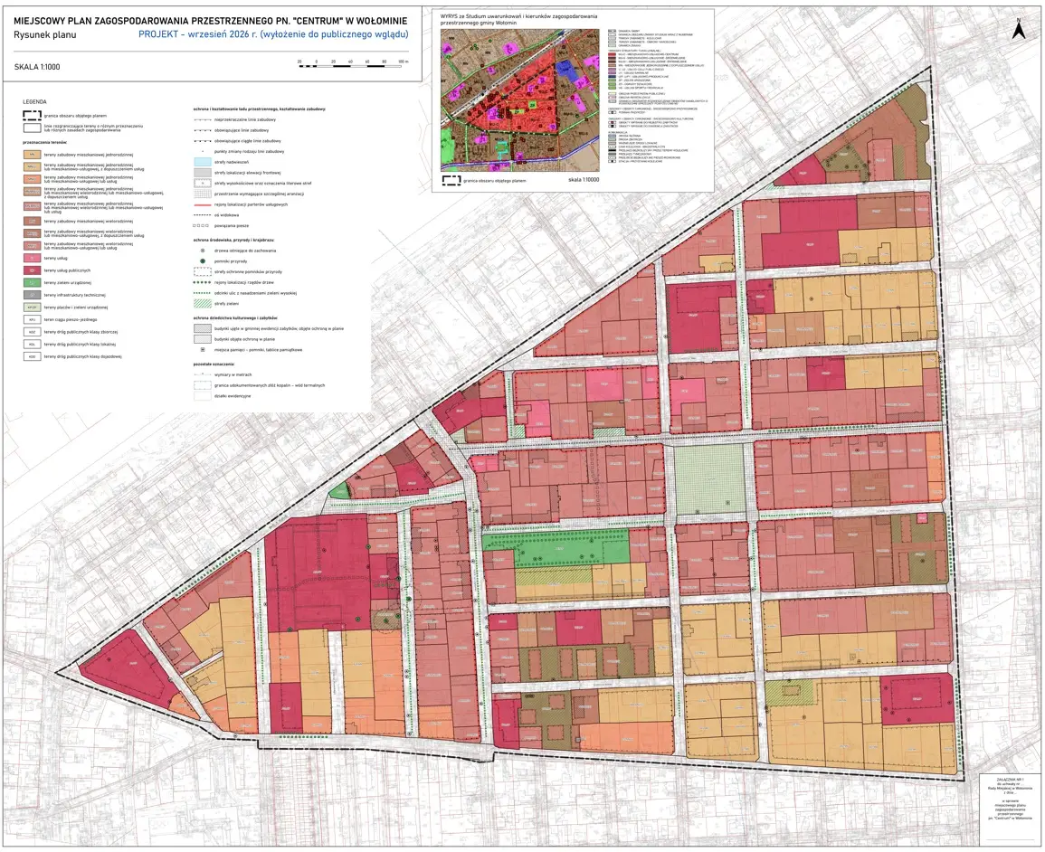 Publiczny wgląd do projektu planu zagospodarowania przestrzennego "Centrum" w Wołominie