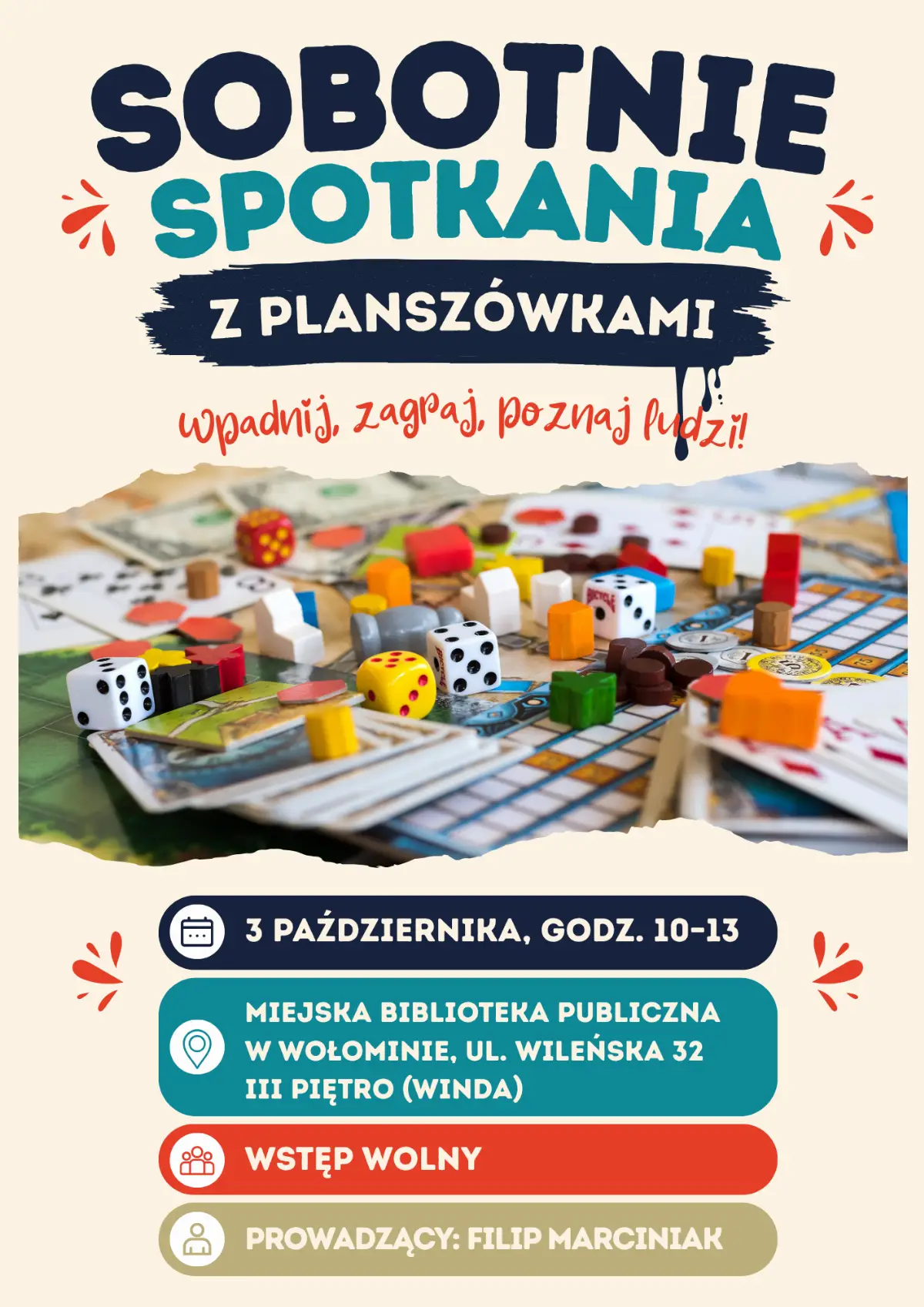 Sobotnie spotkanie z grami planszowymi w bibliotece