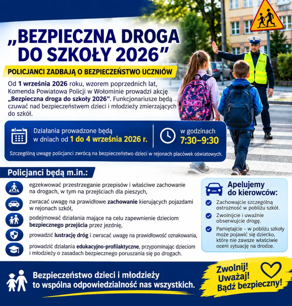 Policja rozpoczyna akcję „Bezpieczna droga do szkoły 2026”
