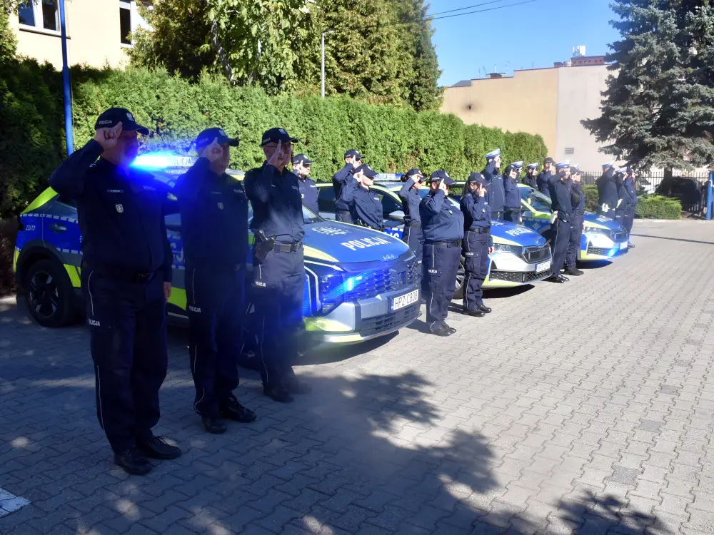 Uczczenie pamięci podkom. Natana Sieronia przez policjantów z Wołomina