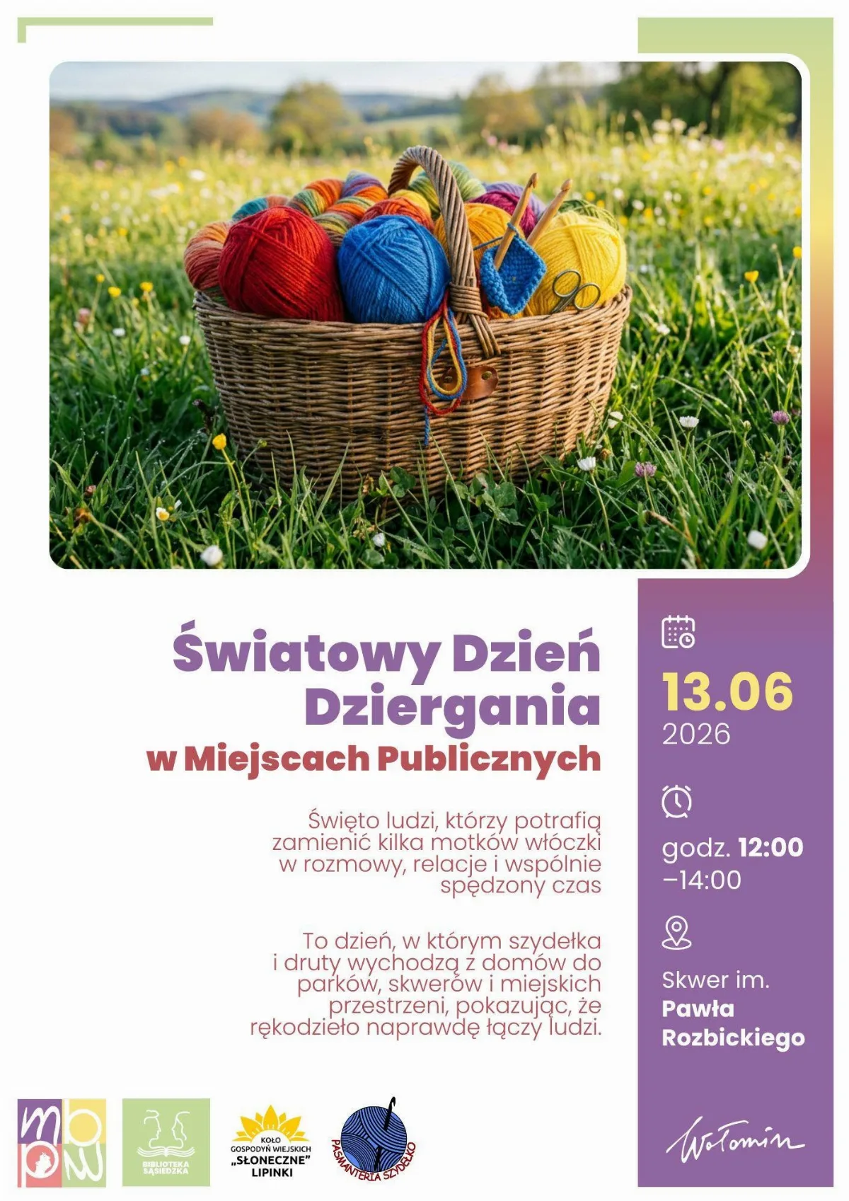Światowy Dzień Dziergania w Miejscach Publicznych w Wołominie