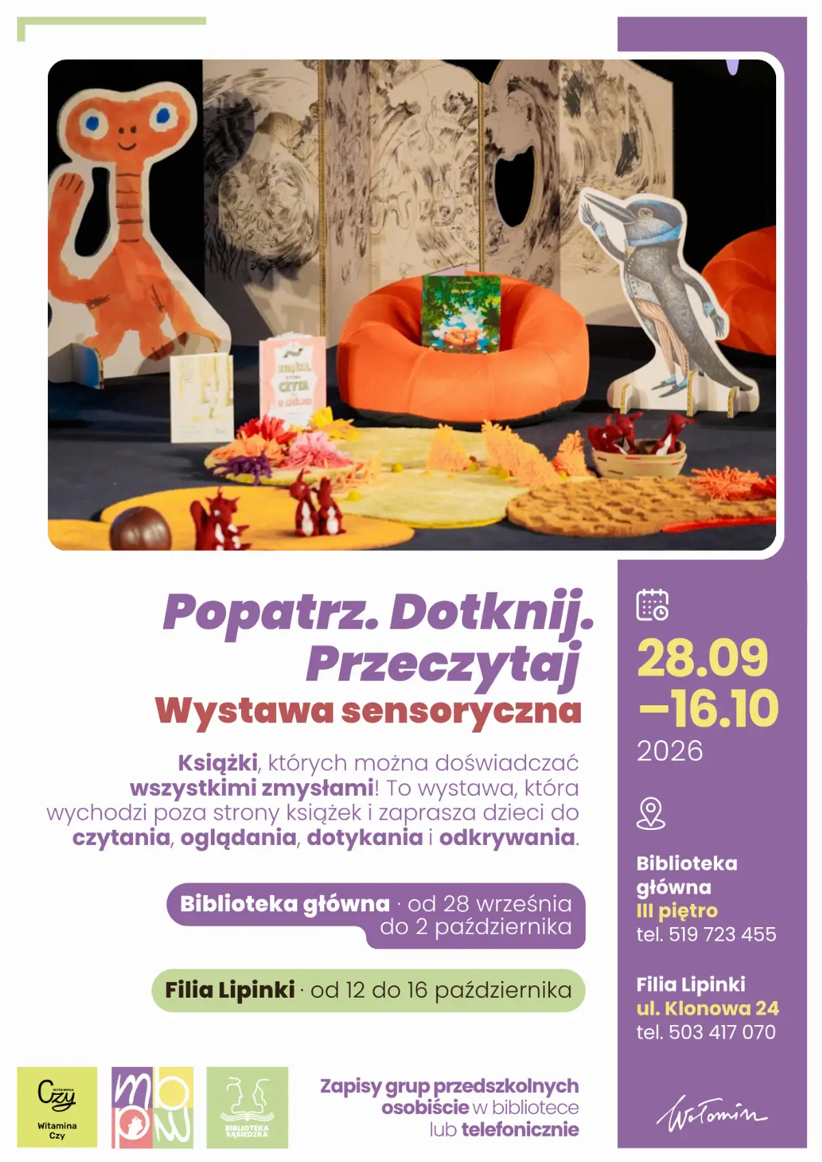 Wystawa sensoryczna "Popatrz. Dotknij. Przeczytaj" w bibliotekach