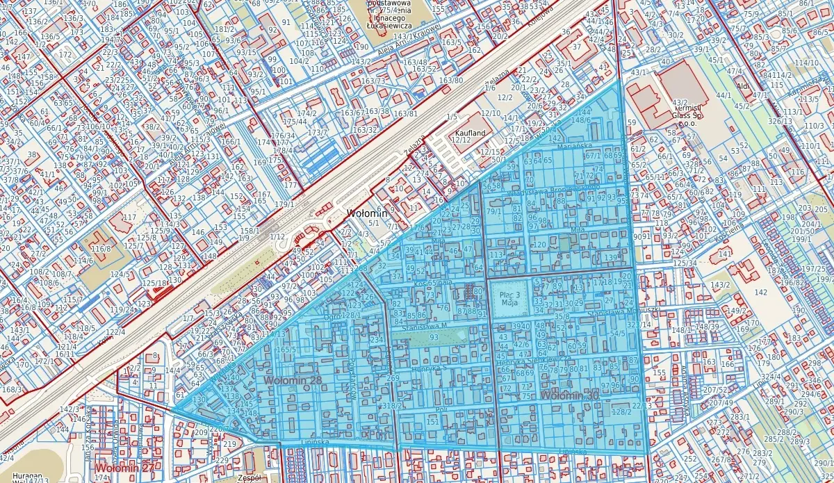 Publiczne wyłożenie projektu mpzp 'Centrum' w Wołominie oraz prognozy oddziaływania na środowisko