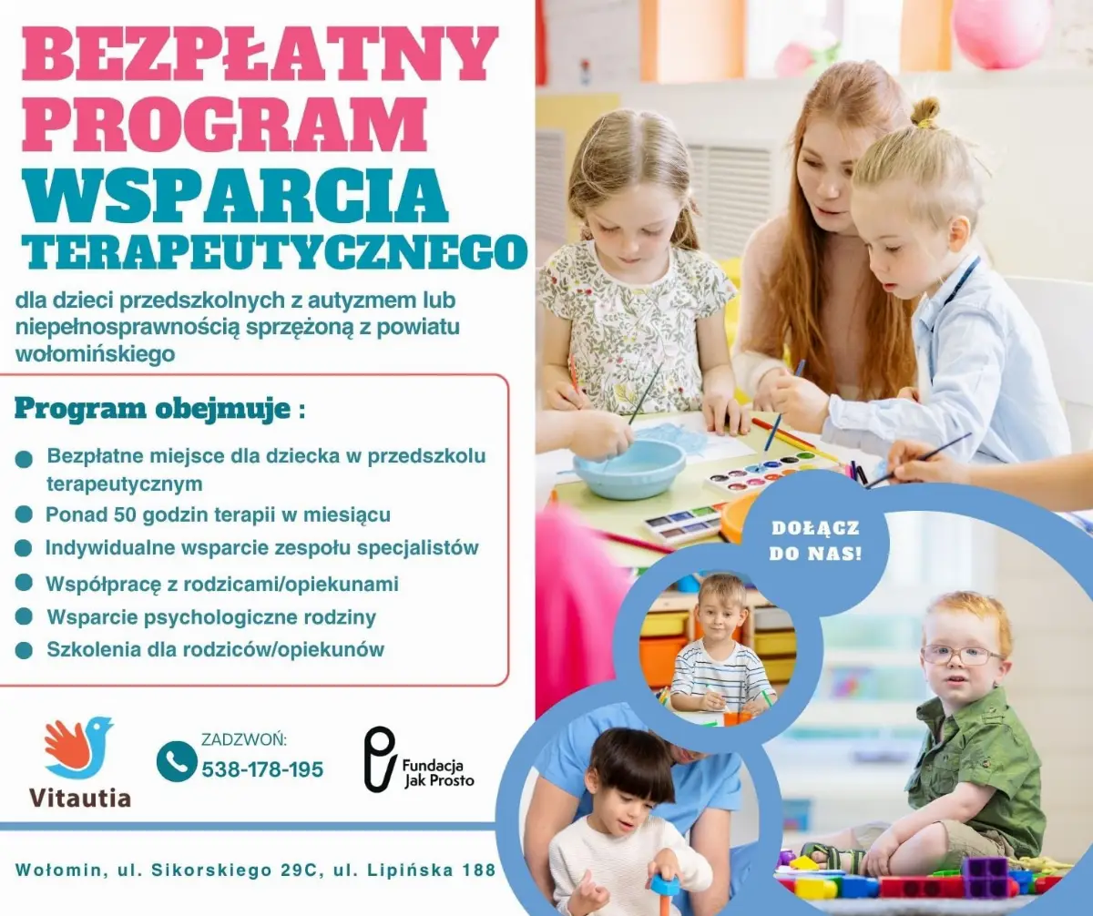 Rozpoczęcie naboru do programu wsparcia terapeutycznego dla dzieci z autyzmem