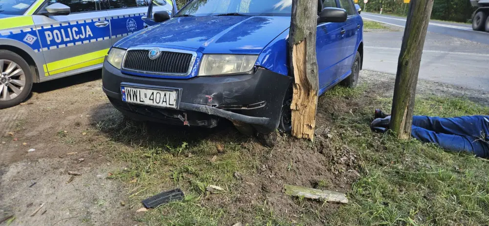 Pościg w Markach zakończony na poboczu