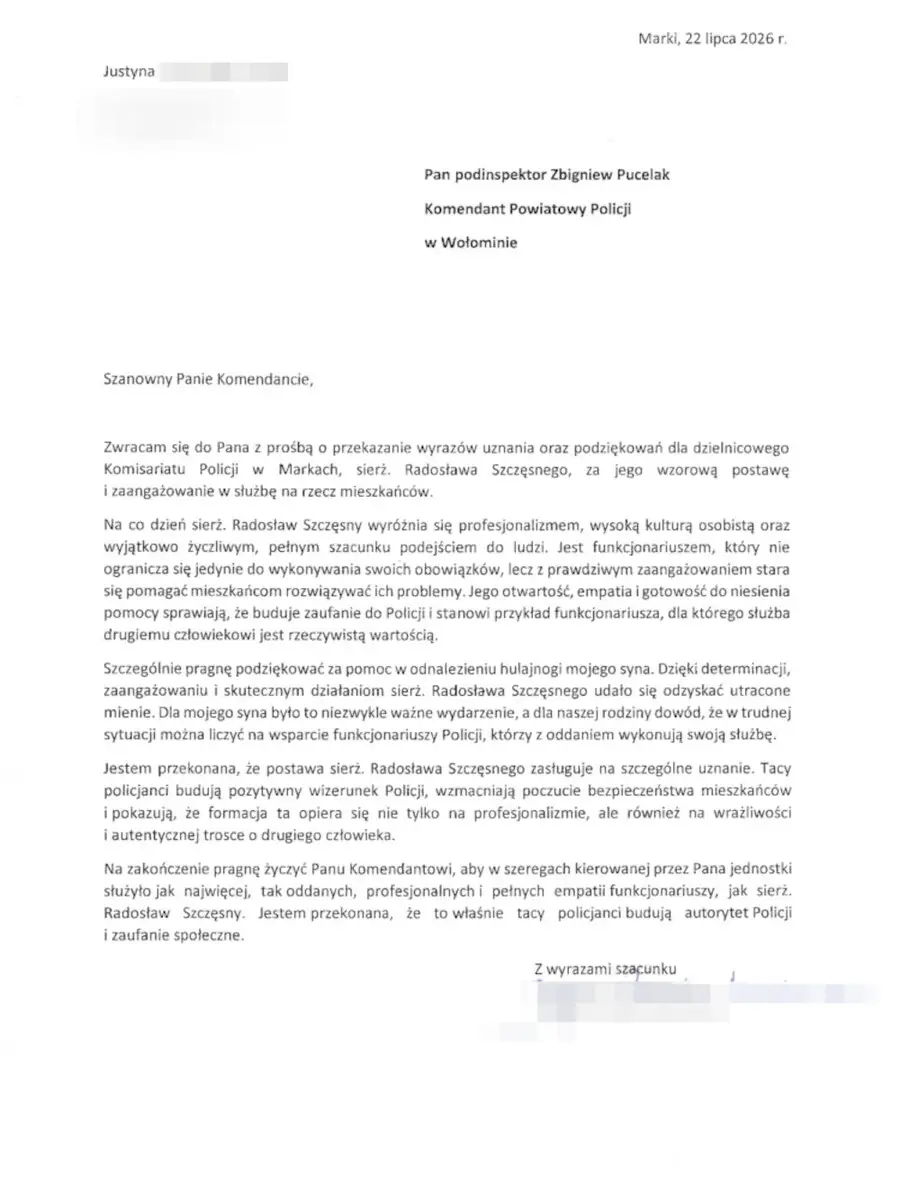 Dzielnicowy z Marek odzyskał hulajnogę dla chłopca