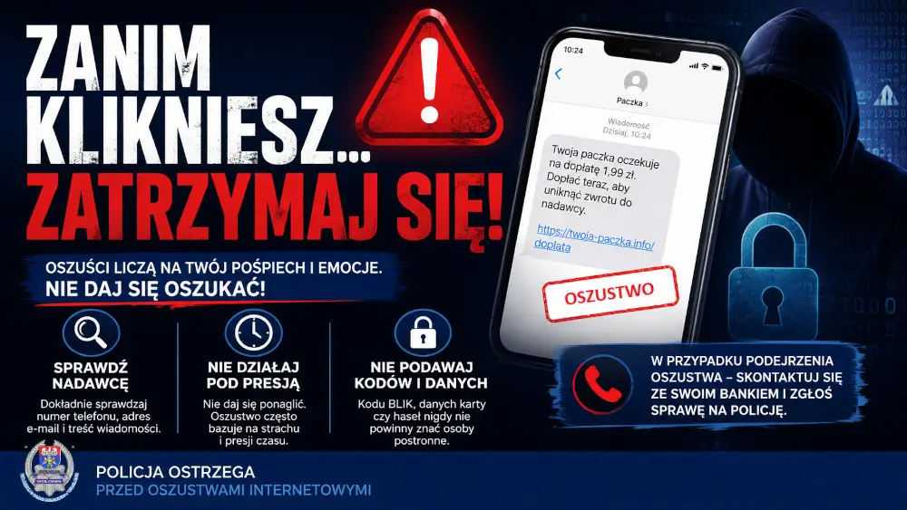 Ostrzeżenie przed oszustwami: Zanim klikniesz, sprawdź dokładnie wiadomość